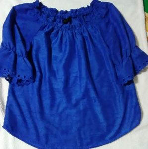 Rafaella blue design blouse 3/4 sleeve size M